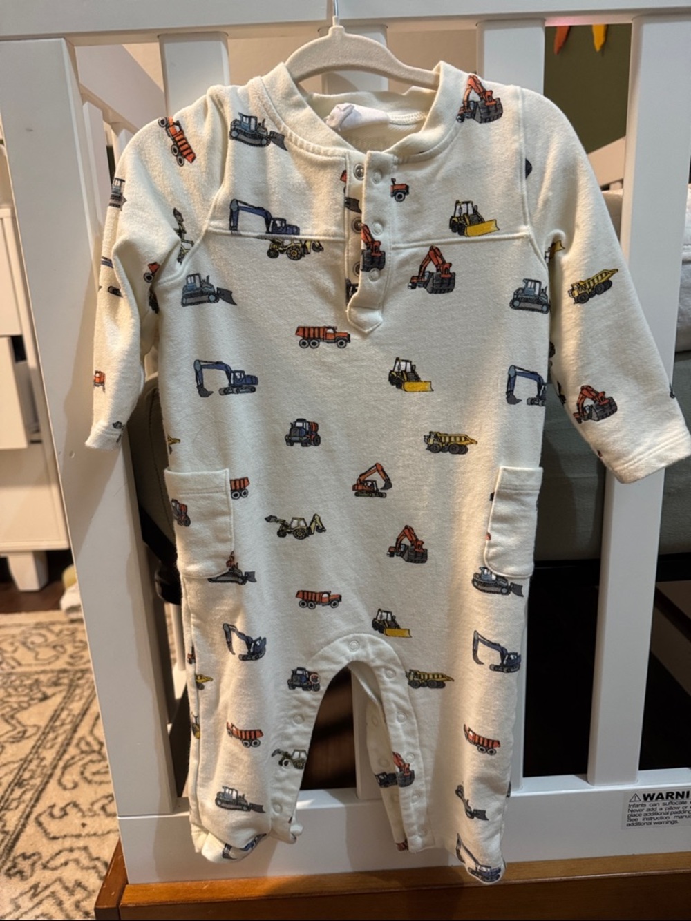 Adorable Angel Dear Construction Print Romper